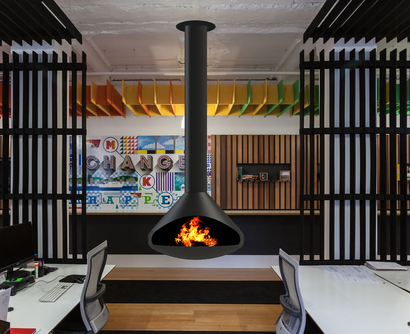 prism suspended fireplace