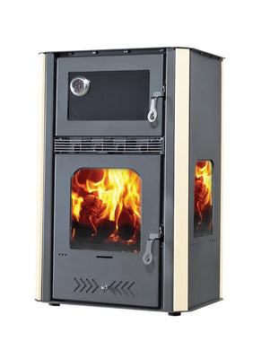 VERTICAL WOOD STOVE- FAN & 3D VIEW