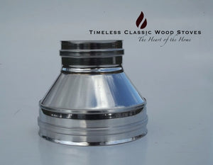 Flue system adaptor triple wall penetration to cowl stainless steel 10" (250mm)