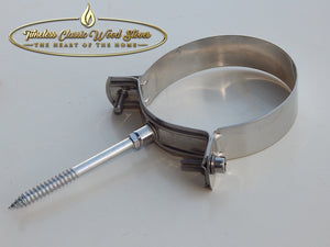 4" (100mm) Stainless steel flue bracket/ anchor  Wood stove/ oven/ heater